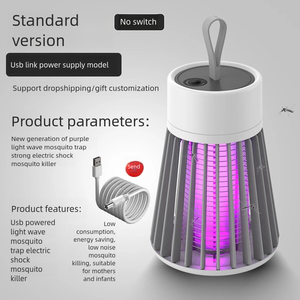 Lampe anti-moustiques électrique pour chambre à coucher à l'intérieur du ménage tueur de mouches avec répulsif et fonction de choc électrique - Product Image 4