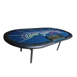 Mesa de póker portátil de Baccarat LANGE con logotipo personalizado y patas plegables de acero inoxidable - Product Image 1
