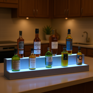 ชั้นวางขวดเหล้าติดผนังขนาด 37 นิ้ว พร้อมไฟ LED และรีโมทคอนโทรล ดีไซน์ทันสมัย - Product Image 2