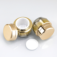 Prêt à expédier 15g or blanc dégradé emballage cosmétique conteneur vide crème acrylique pot en plastique