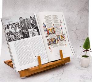 Support de <span class=keywords><strong>livre</strong></span> de cuisine en bois réglable pour la cuisine, support de recettes en bambou - Product Image 4