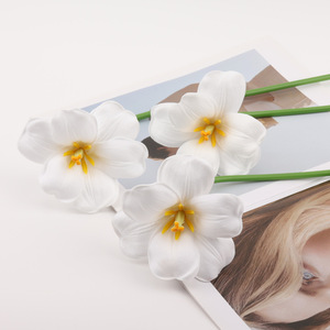 Fleur artificielle en PU, modèle Tulip Leaf Free, avec grande ouverture à rabat, pour décoration intérieure, arrière-plan de mariage et bouquet de mariée - Product Image 6