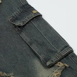 MJ209 jeans personnalisés streetwear pantalons en jean motif étoiles hommes hip hop jeans noirs pour hommes