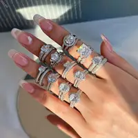 Benutzer definierte Diamant Birnen form Cz Zirkonia Verlobung ringe Sets Stapeln S925 Sterling Silber Ehering für Frauen