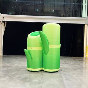 Bambou Gonflable Vert Lumineux avec Message de Bénédiction : Modèle de Plante Gonflable « Montant à Petit Pas » pour Panda - Product Image 1