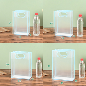 Sac fourre-tout carré <span class=keywords><strong>transparent</strong></span> en PE avec impression décalée, fabriqué en Chine, sac cadeau en plastique étanche pour emballage de cadeaux - Product Image 4