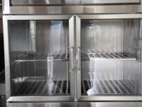 Réfrigérateur commercial à porte vitrée en acier inoxydable 304, réfrigérateur vertical à refroidissement par air pour supermarché et magasin de détail