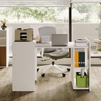 Bureau pliable blanc avec tiroir et étagères de rangement. Conception compacte, idéale pour le bureau à domicile, les études, les jeux, les petits appartements