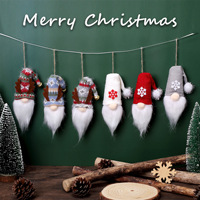 Nouveaux produits de Noël transfrontaliers : Pendentifs en laine variés, clochettes en forme de bois de cerf, figurines de vieil homme sans visage, figurines en peluche de nain, Rudolf