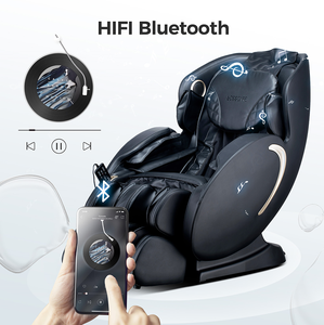 Fauteuil de massage 3D à gravité zéro, fauteuil inclinable Shiatsu pour tout le corps avec commande par application, mobilier moderne et confortable pour salon en noir - Product Image 6