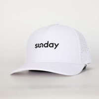 Gorra deportiva personalizada de 5 paneles al por mayor, gorra bordada en 3D, estilo deportivo informal desgastado liso para ciclismo con agujeros láser en la espalda