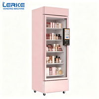 Fabricante de Máquinas Expendedoras LERKE Polonia, Máquina Expendedora Inteligente de Autoservicio de Cosméticos y Maquillaje, Color Rosa