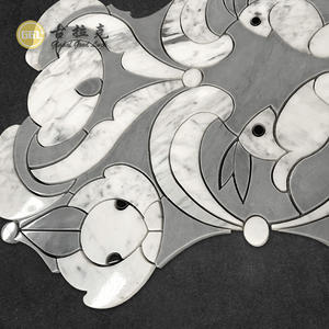 Dernier design de mosaïque en marbre blanc et gris à motif de <span class=keywords><strong>lapin</strong></span>, jet d'eau, pour la décoration de la maison - Product Image 2