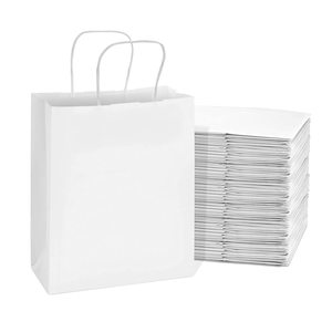 Tùy Chỉnh In Logo Riêng Của Bạn Trắng Kraft Gift Shopping Bag Với Twisted Xử Lý - Product Image 1