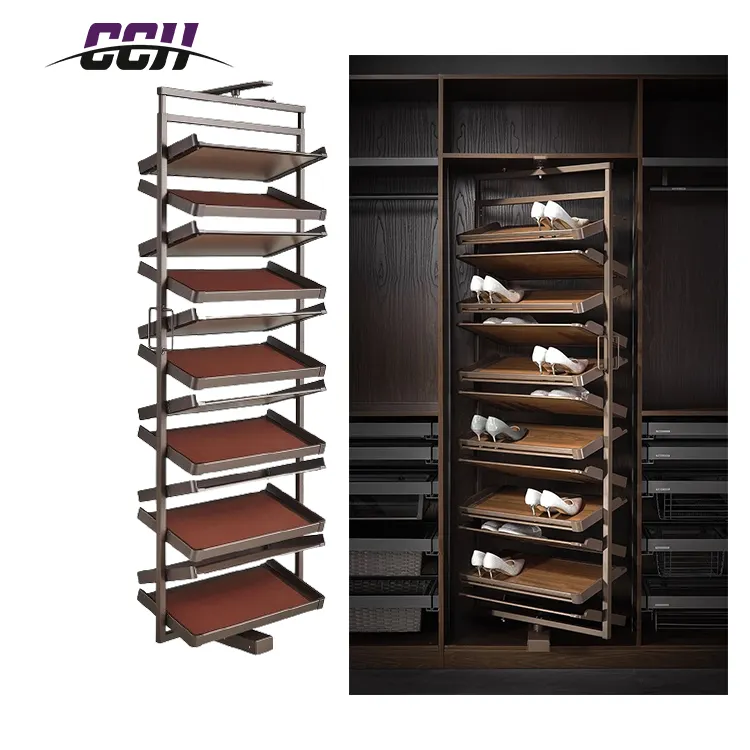 CCH prix de gros étagère à chaussures rotative à 360 degrés chambre placard armoire étagère à chaussures rotative