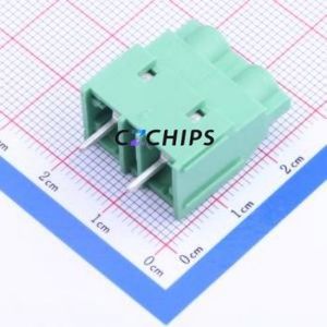 1714971 Screw Terminal Block Through hole Component (THT),P=9.52mm Connector 1x2P 9.52mm Green Through Hole - Product Image 1