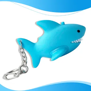 Shark LED Keychain Light With Sound Talking Keychain With Custom Voice