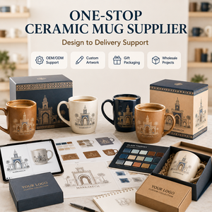 <span class=keywords><strong>Taza</strong></span> de Cerámica de 11 oz con Diseño Geométrico de Minarete Koutoubia Estilo Marrakech Marroquí, con Juego de Cucharas, OEM, ODM, Personalizable - Product Image 4