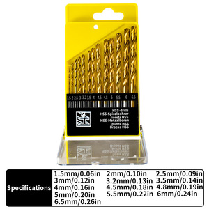 Guest Quality Twist <b>Drill</b> Set 13pc Metric Jobbers Length Titanium Plated For Nonferrous Metals - Product Image 2