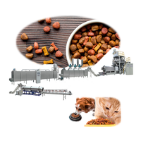 Ligne d'extrusion d'aliments pour animaux de compagnie avec construction en acier inoxydable pour la transformation du maïs et de la farine de blé en nourriture pour chiens et chats