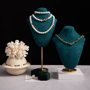 Phụ nữ của đồ trang sức hiển thị đứng nhung dọc ánh sáng sang trọng cửa hàng truy cập hiển thị đồ trang sức đạo cụ Vòng cổ đứng giá - Product Image 2