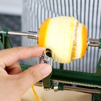 Éplucheur d'orange à manivelle, machine à éplucher les pommes, les pommes de terre et les kiwis, en acier inoxydable, gadgets de cuisine, facile à nettoyer, vert