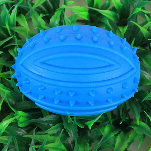 जूकीपालतू पर्यावरण के अनुकूल tpr पालतू खिलौना उज्ज्वल रंग रग्बी बॉल आकार कुत्ते स्क्वीकी च्यू खिलौना दांत सफाई काटने वाले कुत्ते खिलौना - Product Image 3