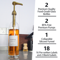 Offre Spéciale 350ml 500ml 750ml distributeur de pompe à café Auto Flip verre Cruet carré verre café sirop distributeur