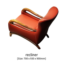 Ensemble de canapés d'angle en cuir véritable en bois d'ébène, forme en L, canapé inclinable de luxe, salon européen, villa, canapé pour petit espace