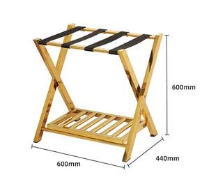 Étagère en acier inoxydable cinq étoiles chambre d'amis <span class=keywords><strong>porte</strong></span>-bagages hôtel Table de produits Portable boîte support pliable sac à vêtements - Product Image 4
