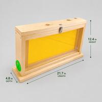 Boîte d'observation des abeilles en bois avec panneaux acryliques double face et aérations – Observatoire apicole pour cadres de ruche