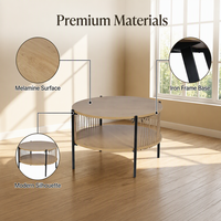 Table basse personnalisée en mélamine MDF écologique et minimaliste avec structure en fer robuste et design à coins arrondis – Commande en gros directe usine