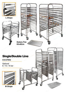 6 Layer Stainless Steel Cooling <b>Rack</b> Trolley Kitchen GN Pan <b>Utility</b> Food Pan Trolley Cart - Product Image 2