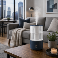 Humidificateur à brume froide 3L, remplissage par le haut, grande capacité, silencieux, pour chambre, maison, bureau, air intérieur