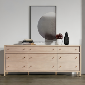 <span class=keywords><strong>Commode</strong></span> à 9 tiroirs Ferly 2024, style <span class=keywords><strong>scandinave</strong></span>, meubles de chambre à coucher, bois naturel vieilli - Product Image 1