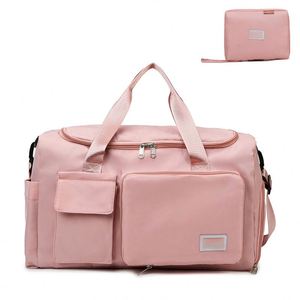 Sac de voyage pliable grande capacité, sac de sport de week-end avec compartiment à chaussures, logo personnalisé - Product Image 4