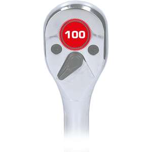 Brilliant Tools <b>3</b>/<b>8</b>" reversible <b>ratchet</b> with metal handle, 100 tooth - Product Image 2