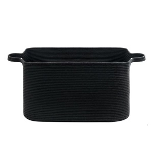 Vente chaude Rectangle grande capacité coton corde tissé blanchisserie Snack jouets articles divers coton corde panier - Product Image 4