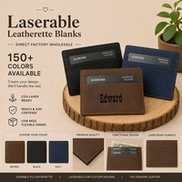 Portefeuille pour cartes gravé au laser, logo personnalisé, couleur gravable au laser, simili cuir, porte-cartes de visite, porte-cartes de crédit fin