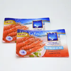 Customized Printing Recycle Frozen Packaging Bag Seafood Frozen Fresh Storage Plastic Food Packaging Three Side Seal Bag