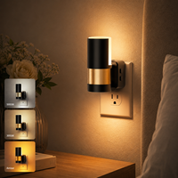 LOHAS 3 couleurs 3000K/5000K/ambre, applique murale moderne rotative, veilleuse avec capteur crépusculaire, lampe de nuit LED pour chambre à coucher