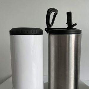 12Oz 4-In-1 & Coolers Vacuum Insulated Bottle Double <b>Lid</b> Sublimation Can Cooler - Product Image 3