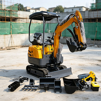 Mini-excavatrice hydraulique compacte sur chenilles en caoutchouc, service OEM personnalisé, moteur Euro 5 pour travaux d'aménagement paysager