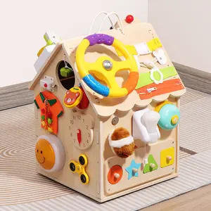 Montessori House LED tablero ocupado casa ocupada actividad sensorial tablero ocupado juguete de madera para niños pequeños y bebés regalo