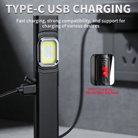 Mini lampe torche EDC ultra-mince portable, rechargeable magnétique, avec clip stylo, lumière UV et lumière de travail COB pour la réparation automobile et l'atelier
