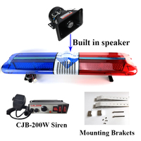 120 cm 47 pouces 216 Watt flic voiture Top lumière Ambulance véhicule rouge bleu clignotant avertissement d'urgence barre lumineuse avec haut-parleur sirène d'alarme