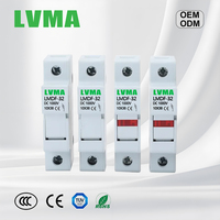 Support et porte-fusible en céramique et plastique LVMA IEC CE 10A-32A 10x38 1P 2P pour tableau solaire photovoltaïque 1000V DC