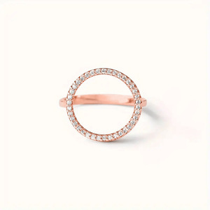 Anello di Diamanti T0553 in Oro Giallo, Taglio Brillante Rotondo, Colore G Naturale, Design Minimalista per Uso Quotidiano Femminile - Product Image 4
