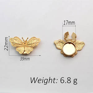 कफलिंक्स, क्यूफ कॉलर, तितली राइनस्टोन, बटन कवर - Product Image 6