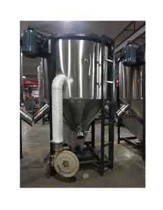 2000kg helicoidal Circular de acero inoxidable Pellets de plástico mezclador Vertical licuadora de plástico mezclador con secado